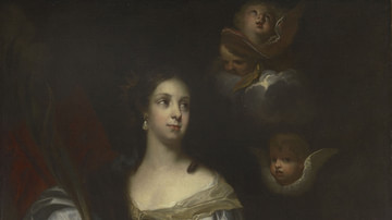 Queen Catherine of Braganza as Saint Catherine of Alexandria