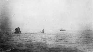 Sinking of HMS Invincible at Jutland, 1916