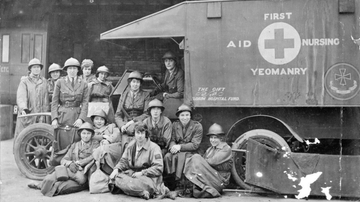 British Nurses & Ambulance, WWI