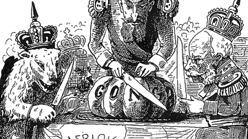 Cartoon of Leopold II Carving up the Congo Basin