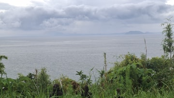 Stone Statues Overlook the Ariake Sea at Hara Castle