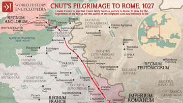 Map of Cnut the Great’s Pilgrimage to Rome in 1027