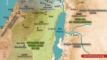 Mapa o Levante Sul, cerca de 1200 a.C.