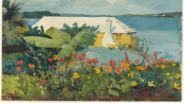 Flower Garden and Bungalow, Bermuda by Winslow Homer