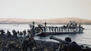 British Troops Landing on the Falklands