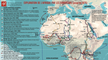 Carte de l’exploration de l’Afrique par les Européens, vers 1434-1877