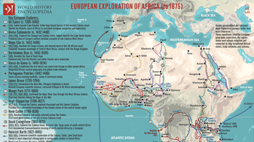 Map of European Exploration of Africa, c. 1434-1877