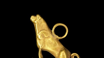 Dog-Shaped Gold Amulet From Kish