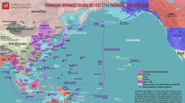 Carte de l'expansion japonaise en Asie et dans le Pacifique, 1875-1942