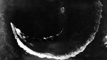 Japanese Carrier Soryu Taking Evasive Action, Midway