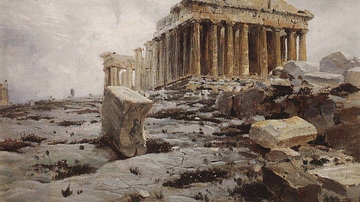 Parthenon, Painting by Polenov