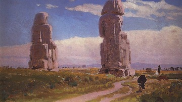 Colossi of Memnon Painting