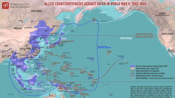 Map of the Allied Pacific Counteroffensive, 1942–1945