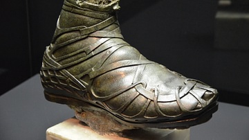 Bronze caliga from an over life-size statue of a Roman cavalryman