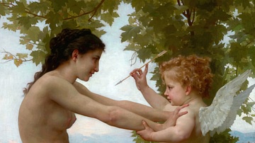 A Young Girl Defending Herself Against Eros