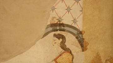 Minoan Lady, Fresco, Akrotiri