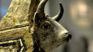 Cow's Head Detail, Silver Lyre, Ur