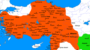 Map of the Hittite Empire (c. 1300 BC)