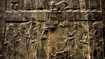The Black Obelisk of Shalmaneser III, side A, 2nd register