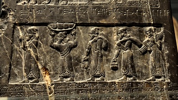 The Black Obelisk of Shalmaneser III, side A, 5th register