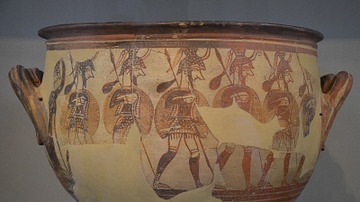 Mycenaean Krater With Warriors