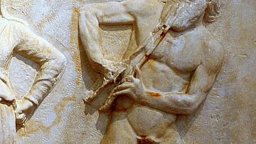 Marsyas, detail from NAM, Athens, 215.