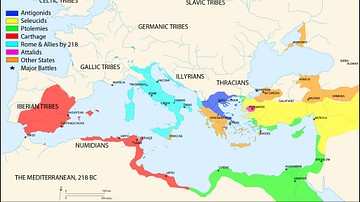 Map of the Mediterranean 218 BCE
