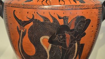 Herakles fighting Triton