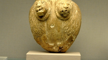 A Stone Mace Head with Lions