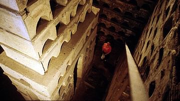 View from Staircase of Central Pillar and Loculi, Columbarium 1, Vigna Codini