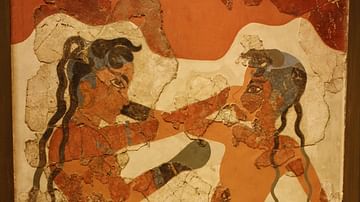 Boxers Fresco, Akrotiri, Thera