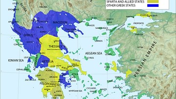 Map of Greece under Theban Hegemony