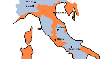 Map of Lombard Kingdom, 575 CE