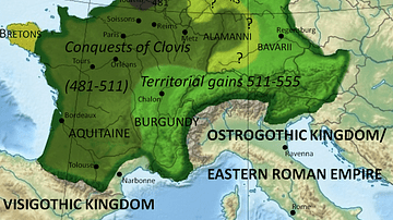 Frankish territory in 555