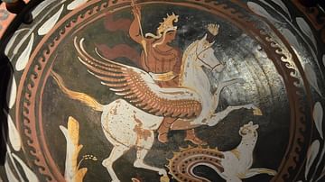 Bellerophon riding Pegasus and the Chimera