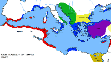 Map of the Mediterranean 550 BC
