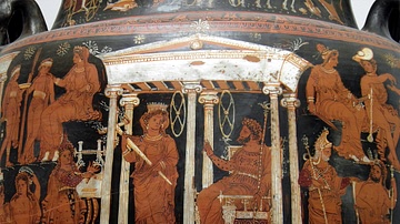 Apulian Volute Krater with Scenes of the Underworld (detail)