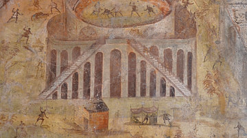 Fresco Showing the Riot of 59 CE in the Amphitheatre of Pompeii