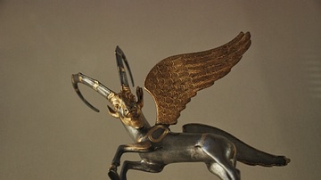 Winged Ibex Vessel Handle