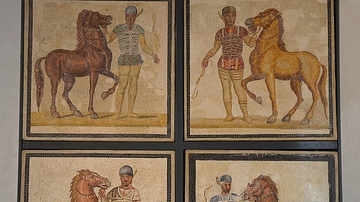 Roman Mosaic with Charioteers