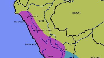 Simple World Map Chavin Chavin Civilization Map (Illustration) - World History Encyclopedia