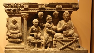 Gandhara Relief of Buddha Eating with Monks