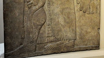 An Assyrian Apkallu Carrying a Goat