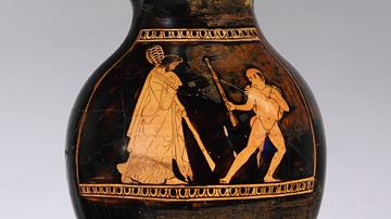 Chous Depicting Dionysos & Satyr