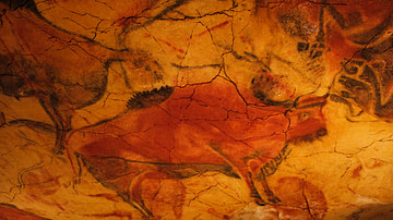 Paleolithic Cave Painting in Altamira Cave