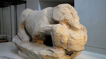 A Roman Lioness Devouring a Man