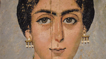 Mummy Portrait of a Woman Wearing a Medusa Necklace