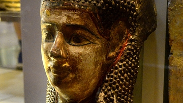 Mummy-mask of Painted & Gilded Cartonnage