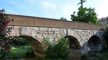 Roman Bridge over the Rubicon River