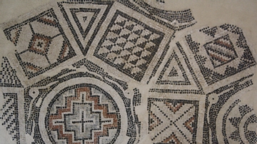 Roman Geometric Floor Mosaic